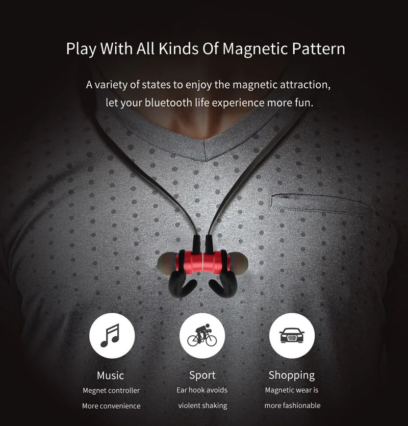 Joyone магнитные музыкальные Bluetooth 4 2 наушники спортивные беспроводные для бега с