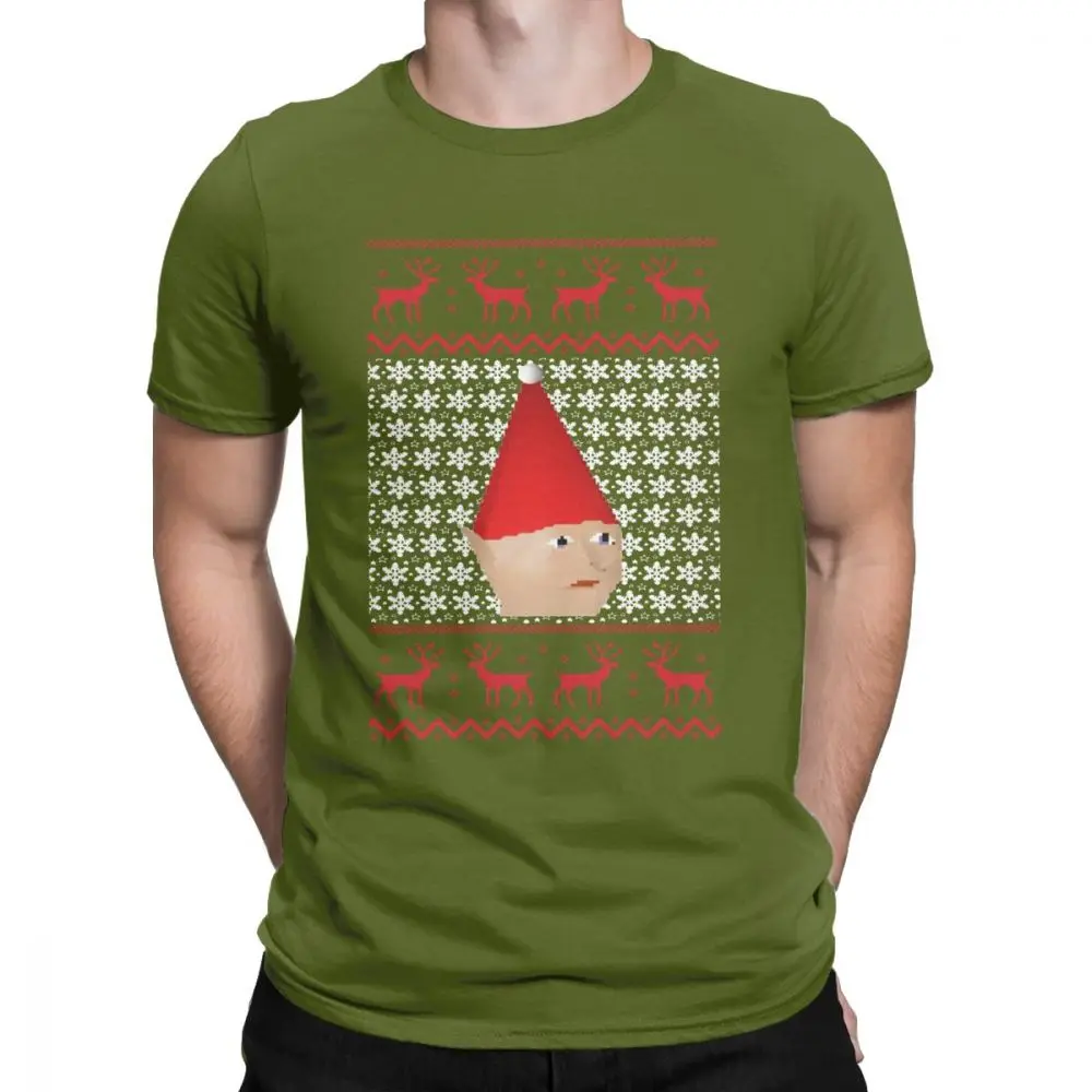 Мужская Рождественская футболка Runescape Gnome, RS Meme, одежда из чистого хлопка, креативная футболка с коротким рукавом размера плюс 4XL 5XL - Цвет: Армейский зеленый