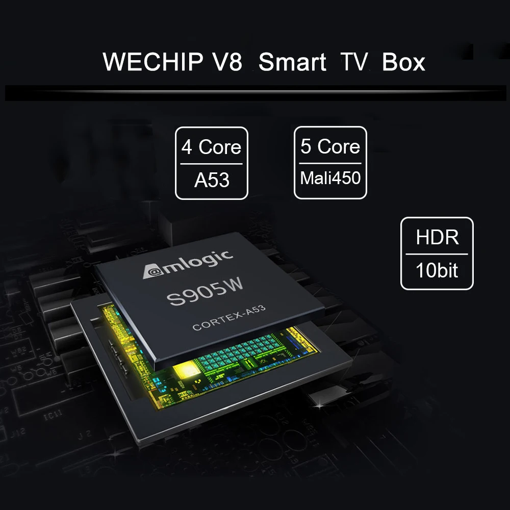 Wechip V8 Android 7.1.2 ТВ приставка с i8 беспроводной клавиатурой HDMI 2,0 Горячая 1 год IP tv suscirption Европа WEIN ТВ приставка