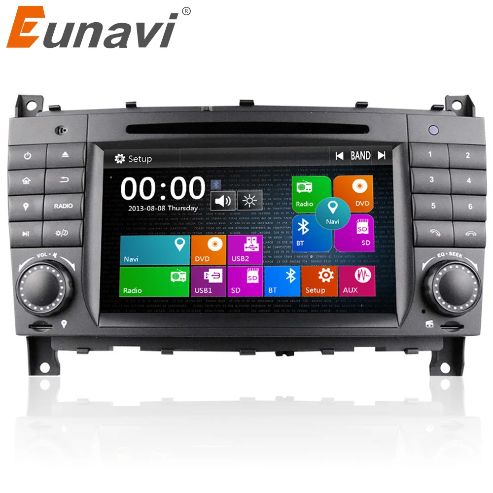 Новый автомобильный Dvd плеер Eunavi 2 Din для Benz C Class W203 C180 C200 C220 C230 C240 C250 C270 C280 C300 C320 C350 C32
