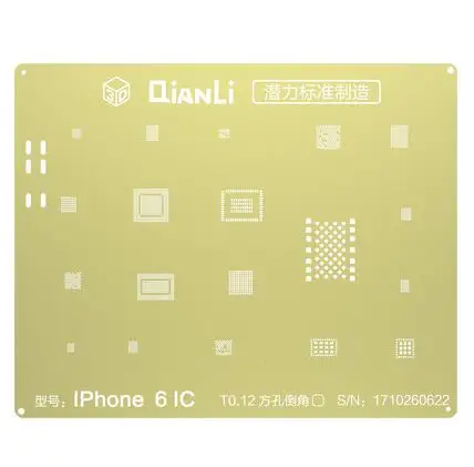 For iPhone 6 6Plus QIANLI IOS Золотой 3D BGA трафарет для iPhone 6 6Plus 6S 7 7P 8P Nand Baseband IC cpu ram A8 A9 A10 A11 Reball стальная сетка жестяная сетка - Цвет: For iPhone 6 6Plus