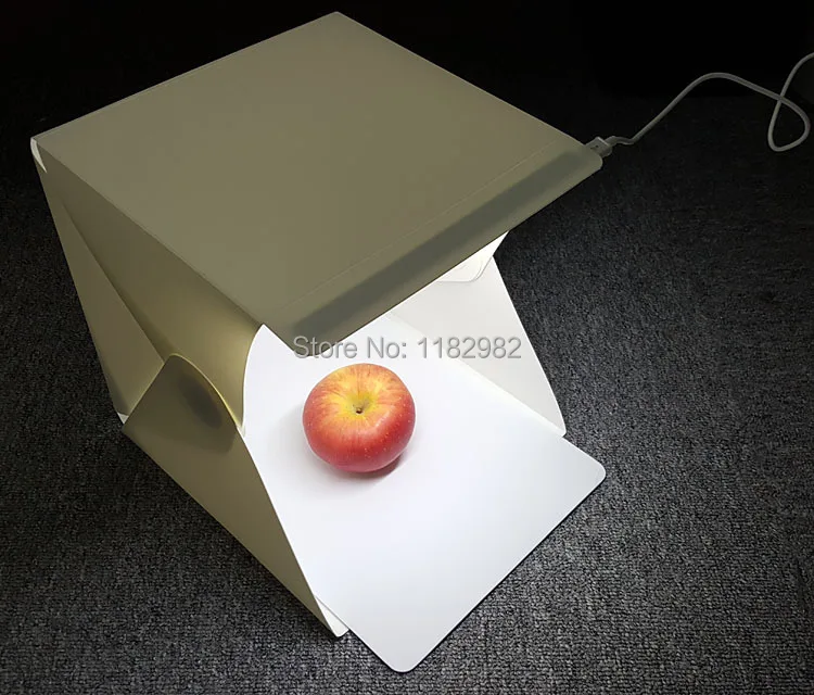 Mini Folding Studio Diffuse Soft Box With LED Light Black White Background Photo Accessories | Электроника