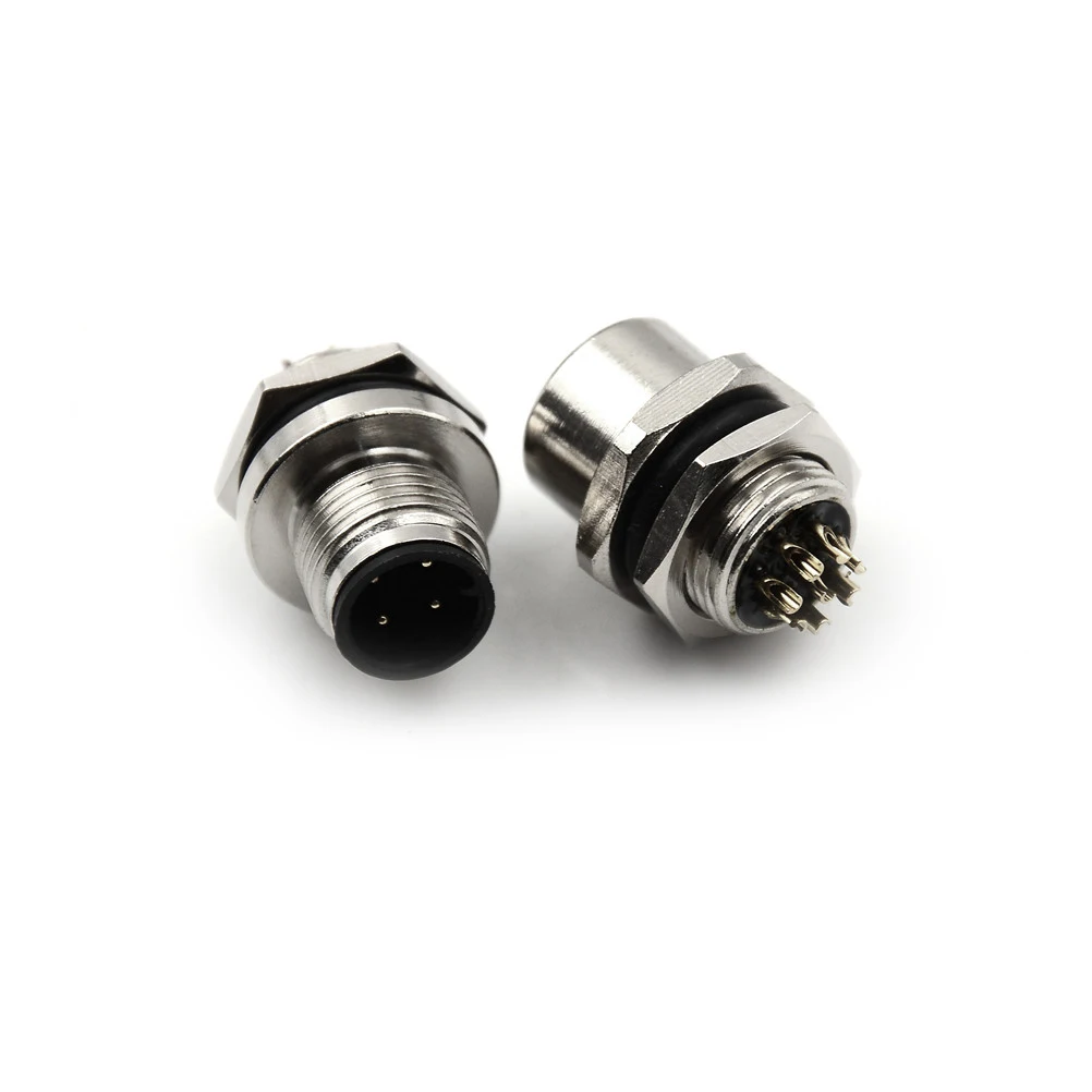 4 5 8Pin Male/Female Sensor Connector Flange Socket M12 A Type Panel Back Mount Threaded Coupling | Обустройство дома