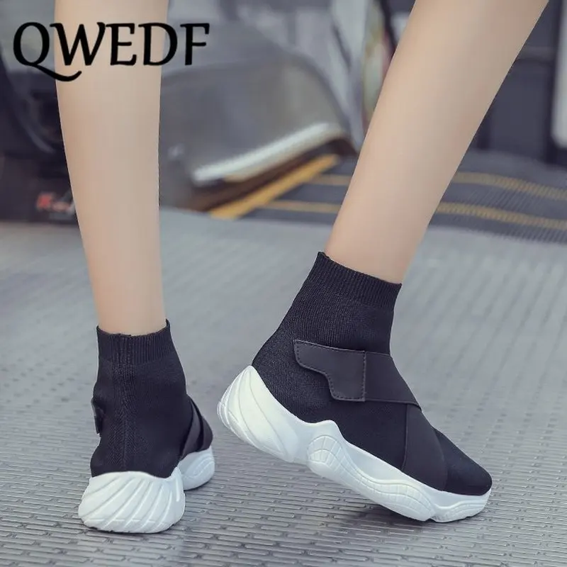 Обувь на платформе спортивная обувь 2019 новые дышащие стрейч FabricTenis Feminino