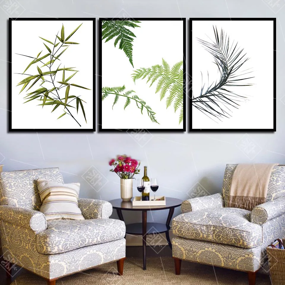 

Nordic Minimalist Posters Green Plant Leaf Scandinavian Decoration Painting for Living Room Hd Print Canvas A4 Art Wall Picture
