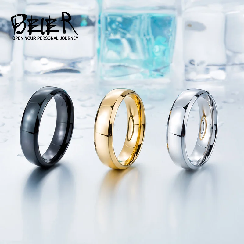 Top Quality 2018 Men's New Brand Unique Stainless Steel Simple Ring Shine three Color WR-R073 | Украшения и аксессуары