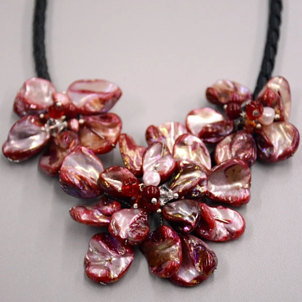 2017 новое поступление модный жемчужный с кристаллами ожерелье цветком из