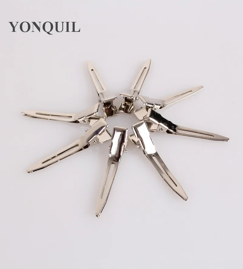 

Single Prong 45MM Girl's Hairpins Alligator Clip Silver Metal Hair Clips DIY Hair Accessories For Girls Show Dance 200PCS/LOT