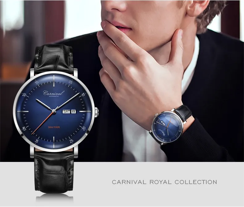 Montre homme карнавальные Модные мужские автоматические механические часы лучший бренд класса люкс MIYOTA механизм Кожаный ремешок календарь Сапфир