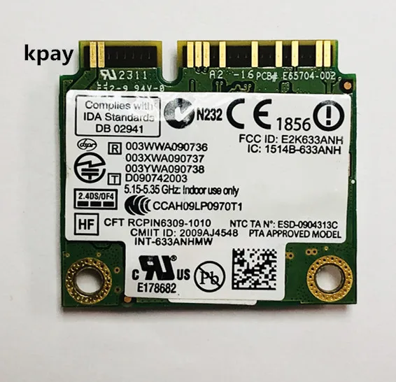 Двухдиапазонная 450 Мбит/с мини половина PCI-e беспроводная Wifi карта 633ANHMW 6300AGN для Intel 6300 802.11a/g/n для acer/Asus/Dell ноутбука