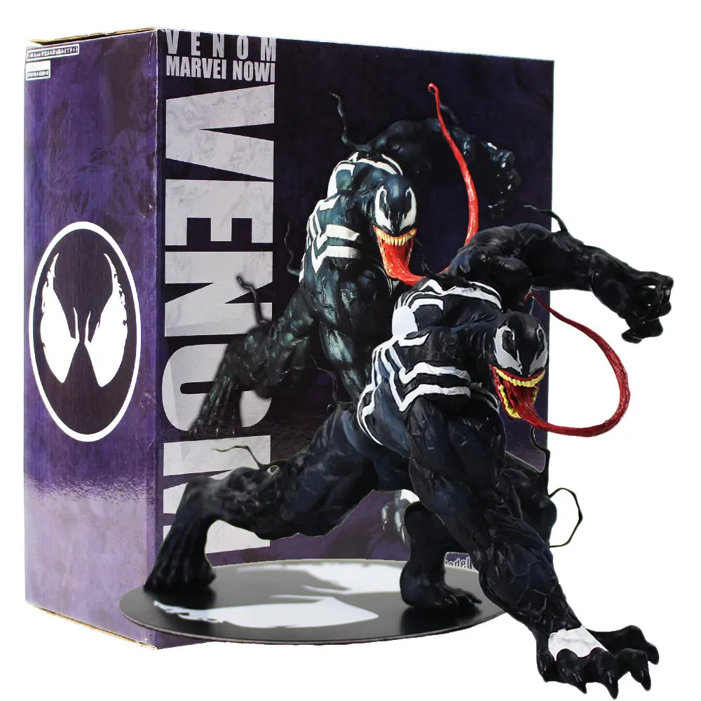 Venom With Box ARTFX статуя Мстители Человек-паук Карнаж веном черный Человек-паук Майлз Моралес фигурка игрушки модель набор подарок для детей - Цвет: Venom With Box