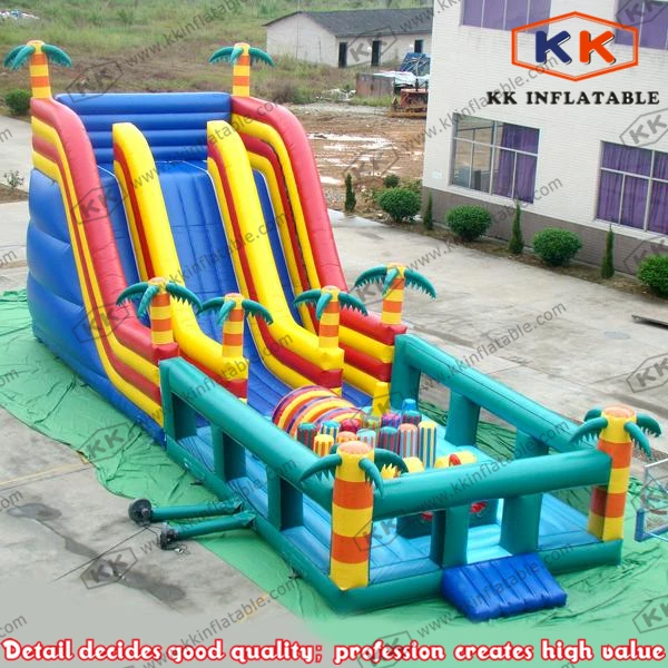 Надувная сухая горка в джунглях для детских джампевечерние|inflatable dry slide|slides for