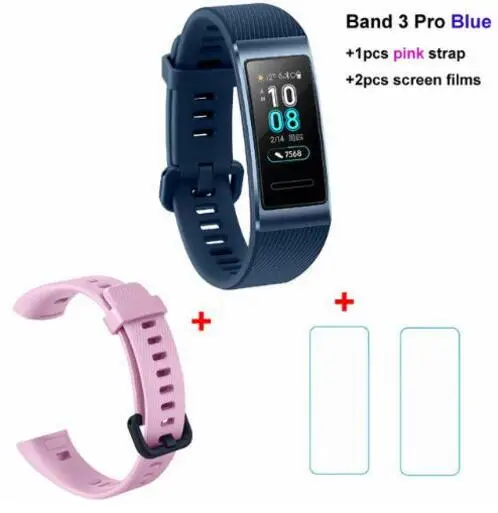 huawei Band 3 Pro Smartband gps металлическая рамка Amoled полноцветный дисплей сенсорный экран Датчик сердечного ритма датчик сна - Цвет: blue x pink xfilm