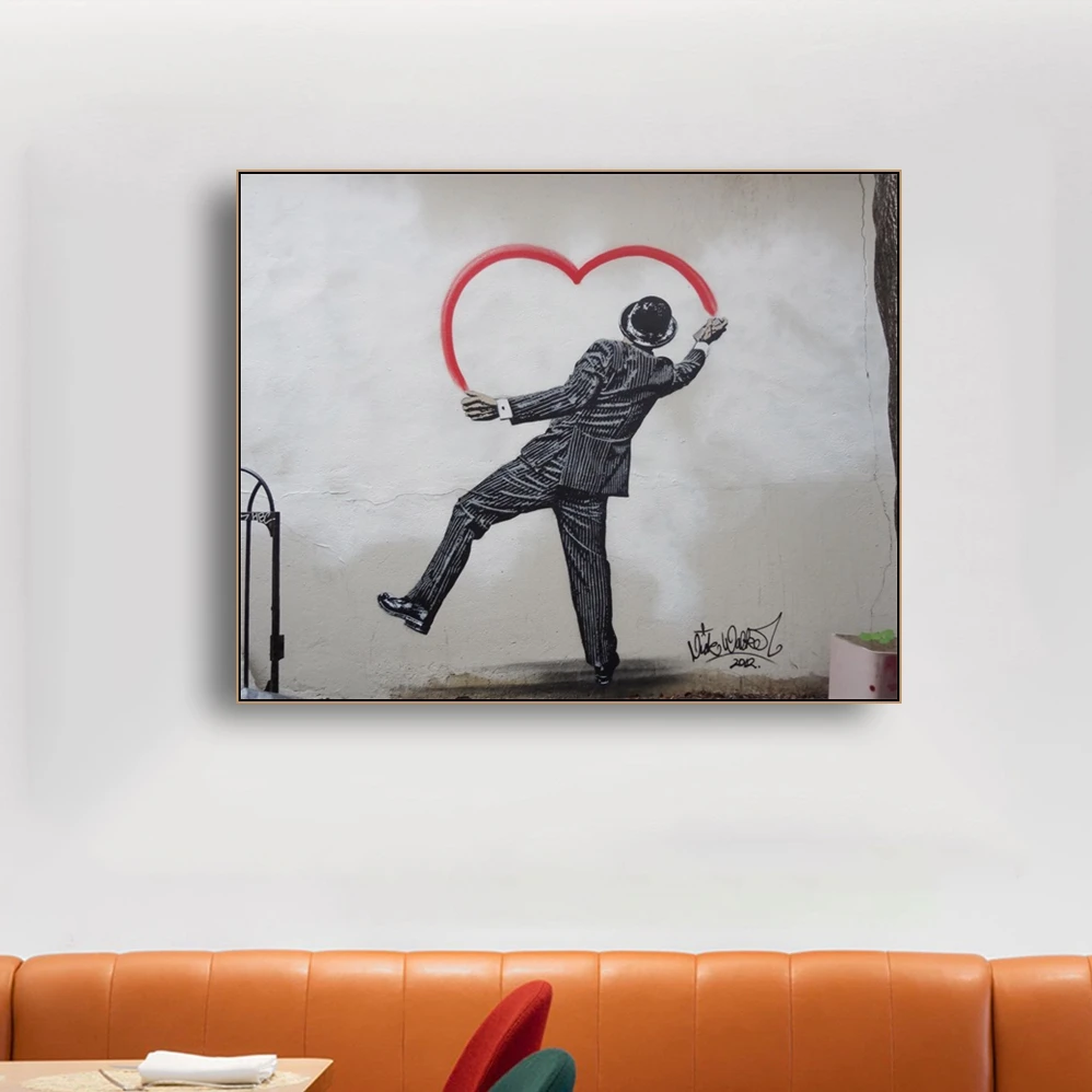 Картина сердце banksy на стену арт Декор холст живопись каллиграфия печати плакатов