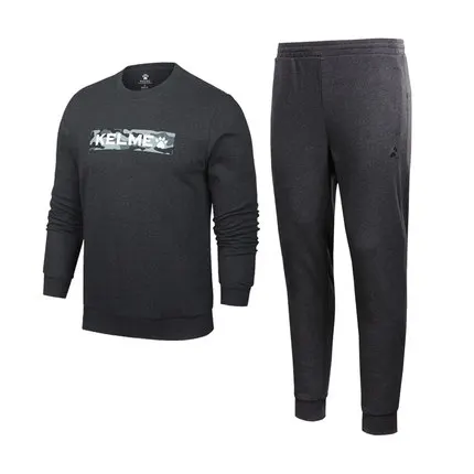 KELME, мужские костюмы для бега, спортивная одежда, мужской спортивный костюм, уличные осенние толстовки с длинным рукавом, TZ-3971001 - Цвет: Grey