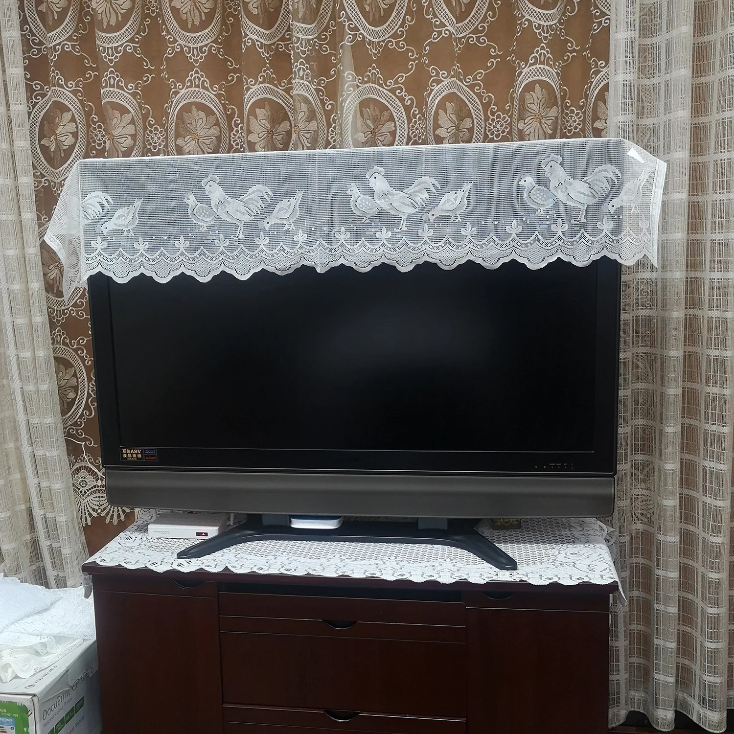 Behogar 152x36 см модные петух узор кружевные занавески кухонной двери балдахин для