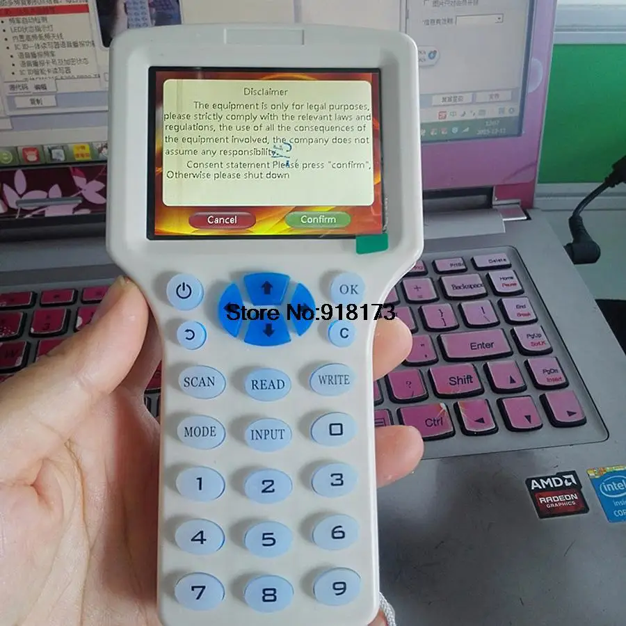 Английский супер ручной Rfid NFC копировальный считыватель писатель cloner 9 частота+ 5 шт 125 кГц карта+ 5 шт 13,56 МГц UID сменная карта