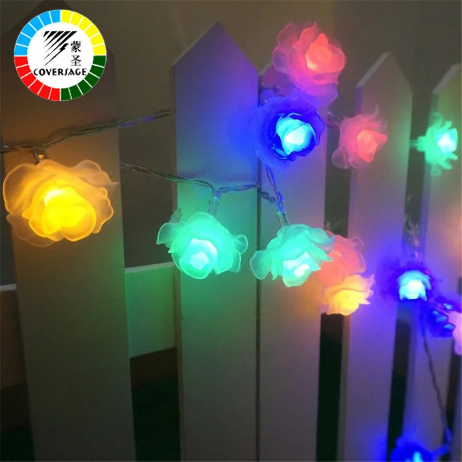 

Coversage 20 Leds Solar Rose Flower Light Garland Outdoor Garden Decoration Lights Christmas Holiday Lighting Fairy Lamps Xmas