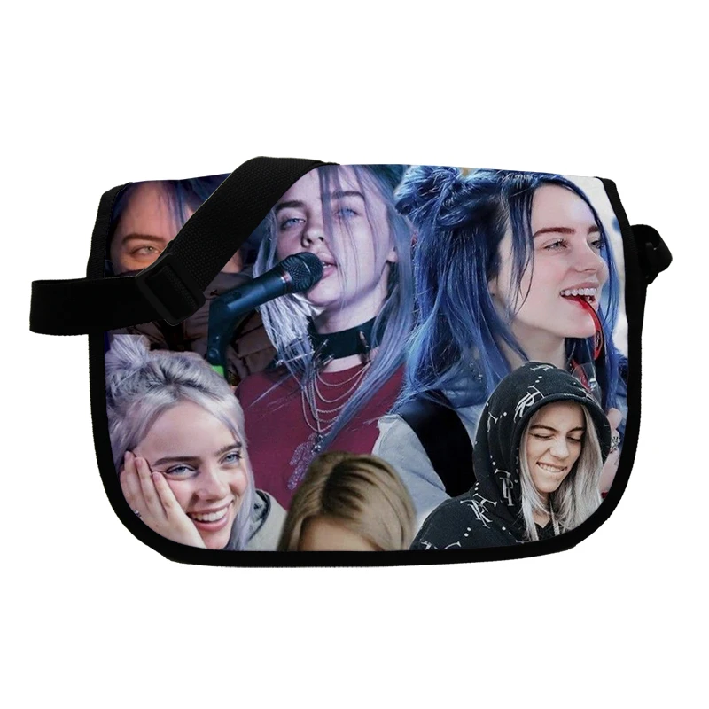 Billie Eilish сумка-мессенджер для мужчин и женщин, сумка через плечо для мальчиков и девочек, дорожные сумки на плечо, Детская маленькая сумка с клапаном, сумки через плечо
