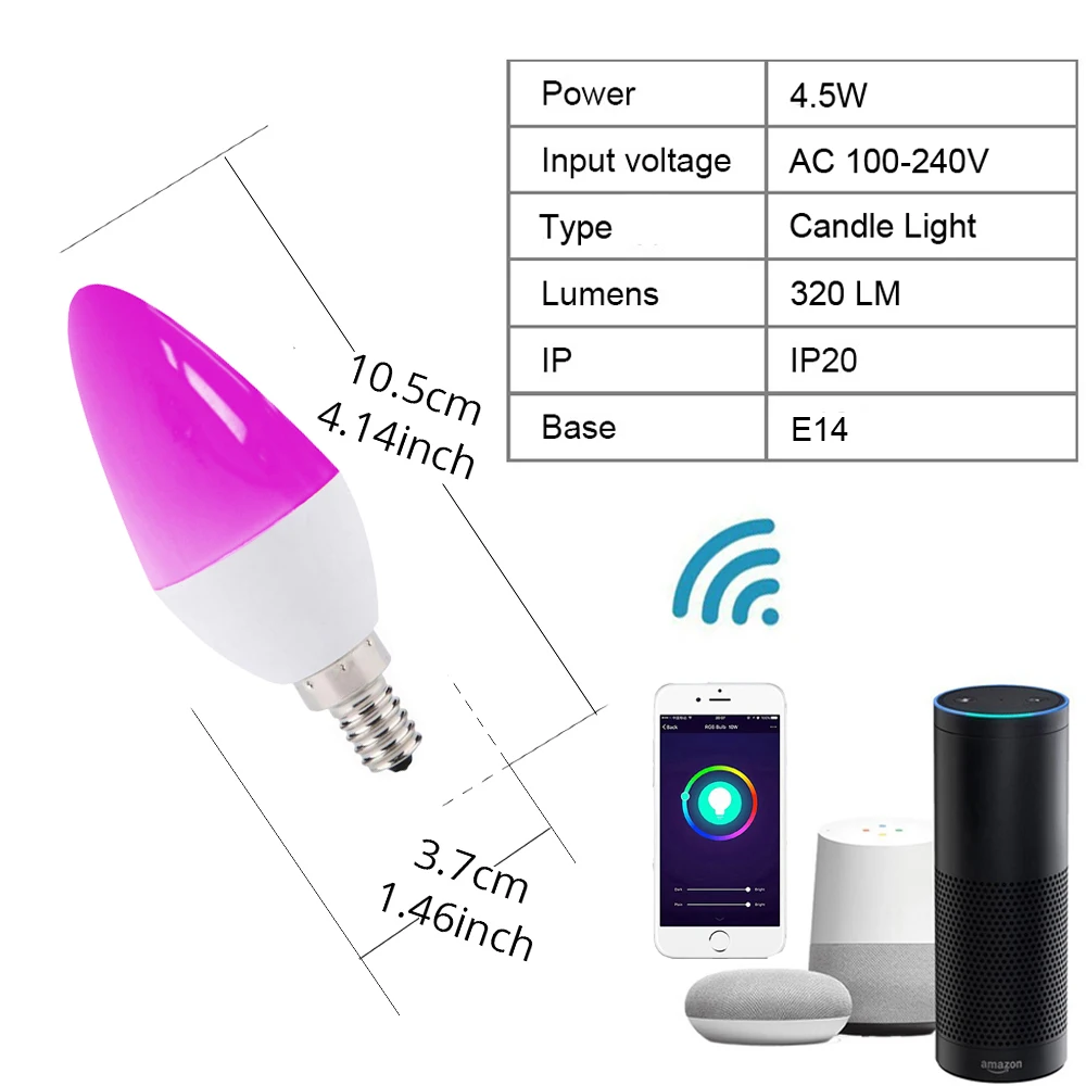 Лампочка Boaz EC умная светодиодная с поддержкой Wi Fi E14 5 шт.|Светодиодные лампы и