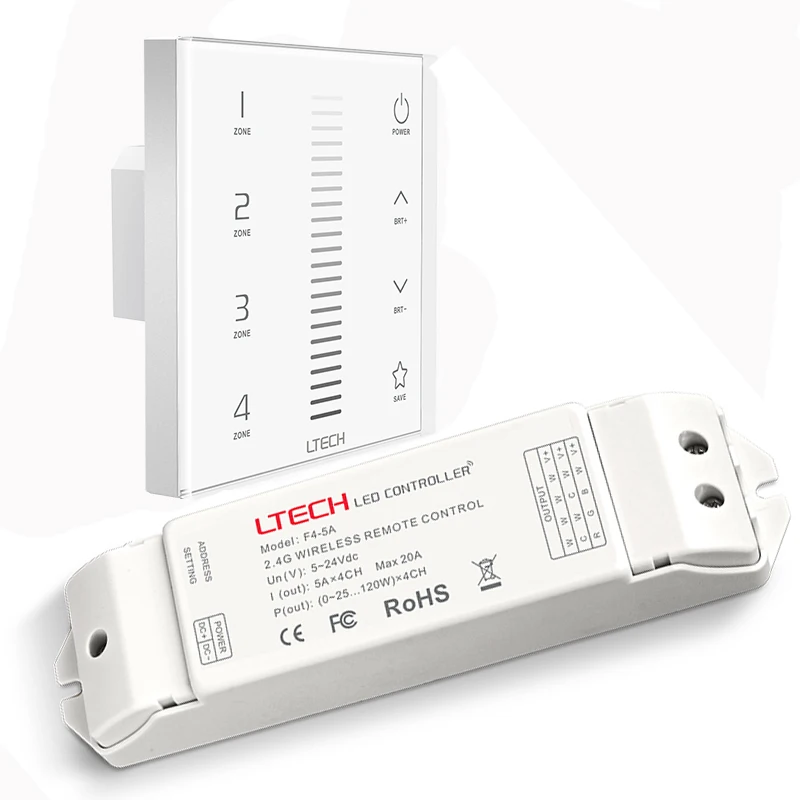 EX5 and F4 5A Светодиодный диммер 220 в 2,4 ГГц RF и DMX многофункциональная стеклянная Сенсорная панель настенный светодиодный полосный диммер с беспроводным приемником - Цвет: EX5 and F4 5A