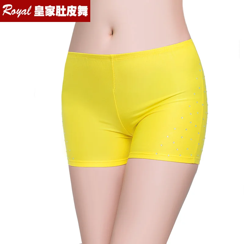 Yellow Горячая Распродажа новые сексуальные Стразы шорты для танца живота костюм для танца живота Горячие Короткие Штаны для выступлений 13 цветов-9010 - Цвет: Yellow