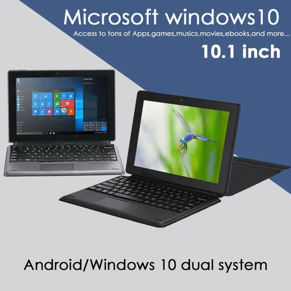 10 1 дюймов Android и Windows Dual system планшеты большой памяти 4 Гб оперативная память 64