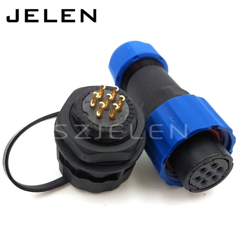 SD16 7 контактный водонепроницаемый разъем IP68 силовые разъемы для установки