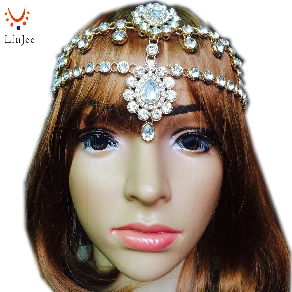 

Silver Color Tone Head chain Matha Patti Hair accessories Bridal Wedding Bohemian HC-317
