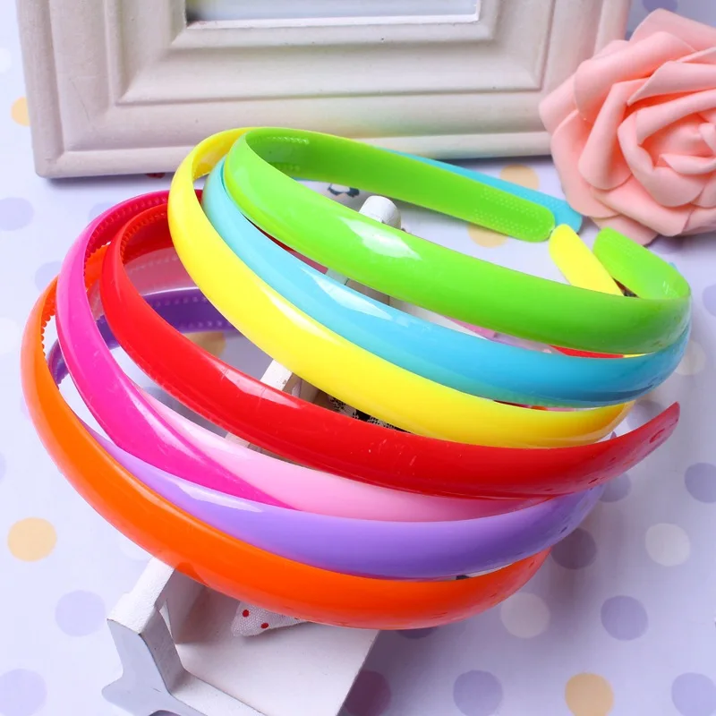 

12mm 3pcs/lot Girls Hair Clasp for Kids Satin Covered Plastic Hairband Hair Accessories DIY Headwear