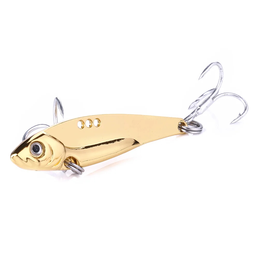 

100pcs silver gold color New Arrival Metal VIB Fishing Lure Vibration Spoon Spinner Sinking Bait Fishing Tackle Crankbait