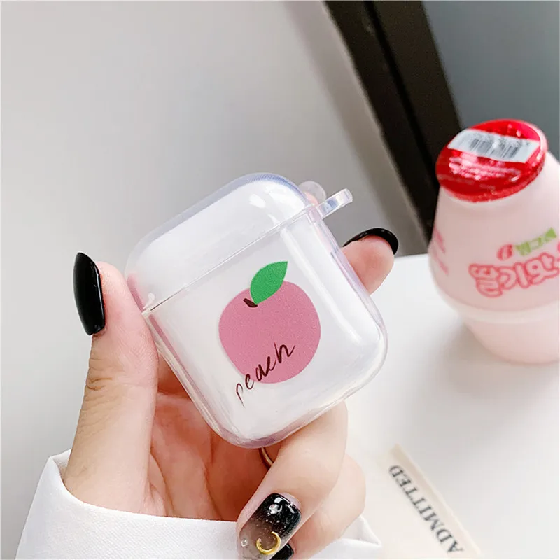 Летний чехол с фруктовым узором для Airpods, милый чехол для наушников AirPods, мультяшная bluetooth-гарнитура, Мягкий ТПУ силиконовый чехол