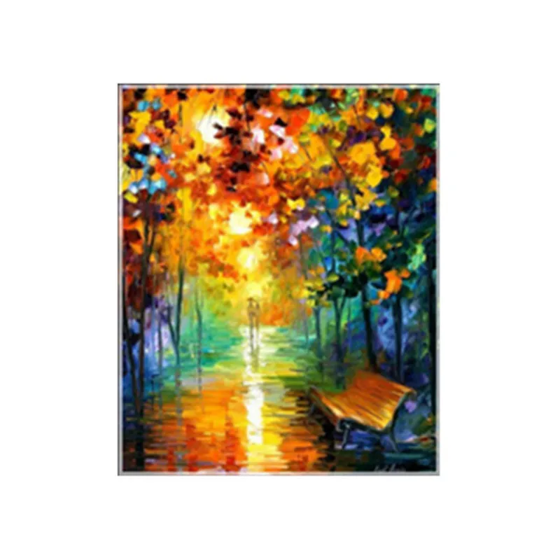 Масло Холст волшебный куб Круглый Алмаз дождливая ночь Алмазная картина Вышивка