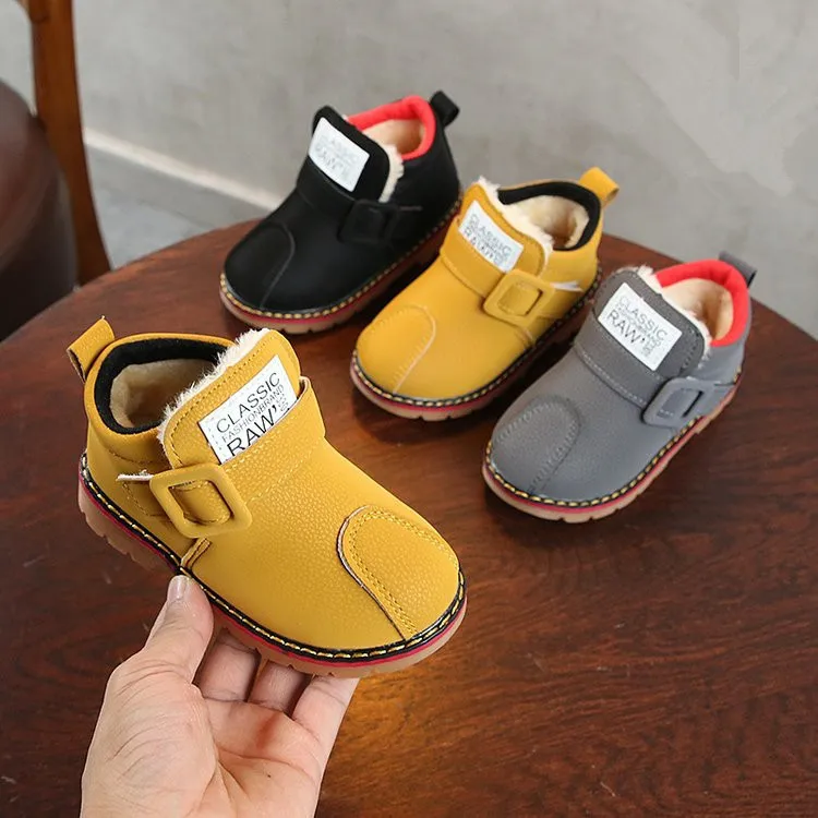 AFDSWG/зимняя обувь для мальчиков толстые теплые плюшевые детские ботинки девочек