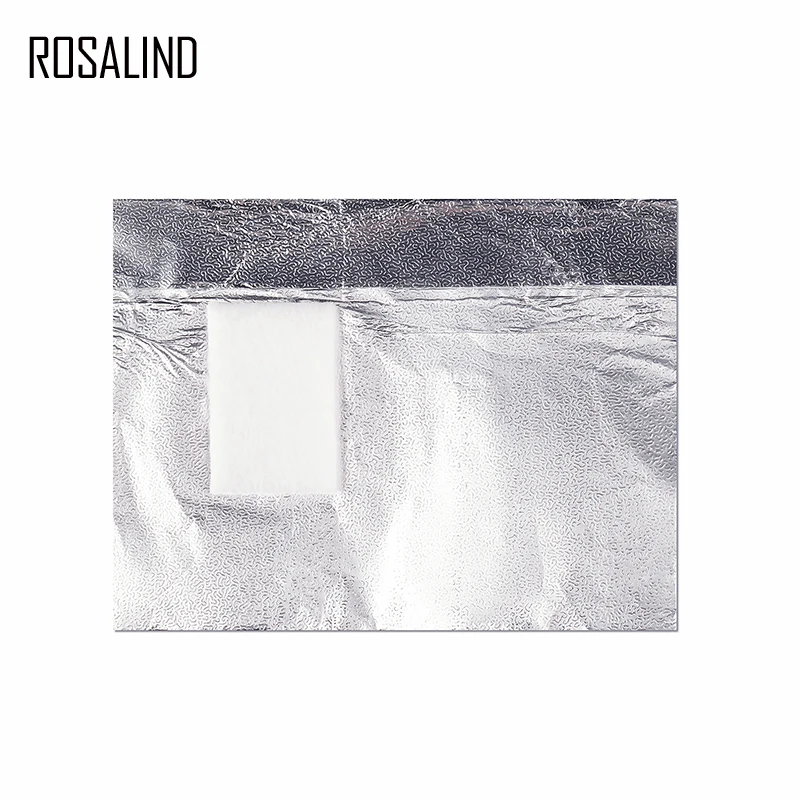 ROSALIND 50 шт./лот алюминиевый Маникюр без ворса хлопчатобумажные салфетки для дизайна ногтей Гель-лак для полировки удаление ногтей обертывание для снятия лака