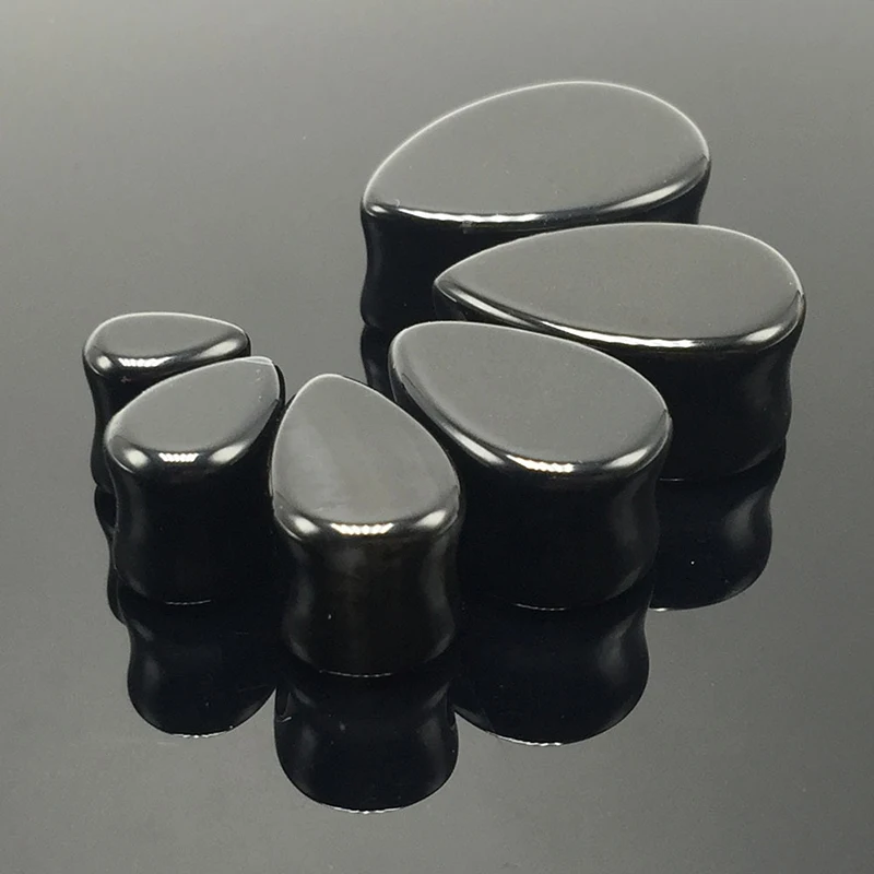 Каменные Туннели для ушей капли воды двойной факел седло Плаги расширитель