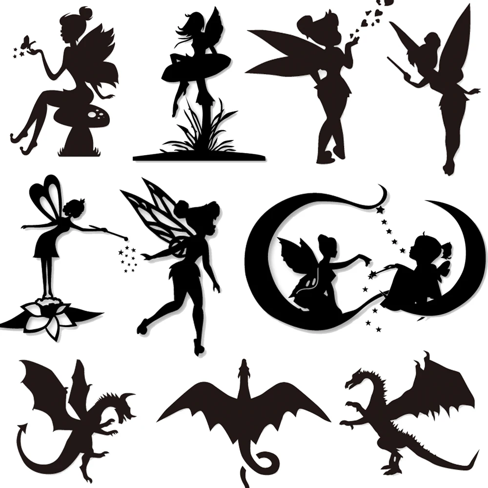 Estel Fairy and Dragon металлические режущие трафареты для DIY скрапбукинга карты