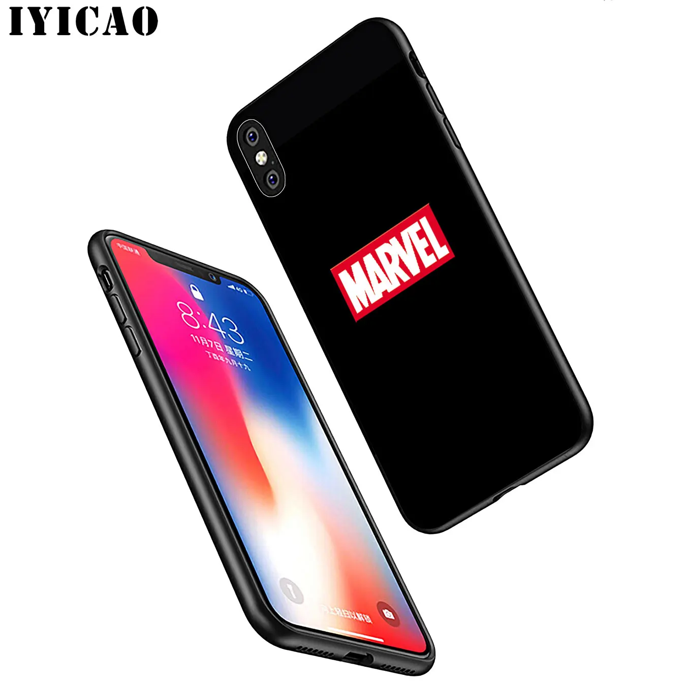 IYICAO Мягкий силиконовый чехол для телефона с логотипом Marvel Superheroes iPhone XR X XS 11 Pro Max 6 6S