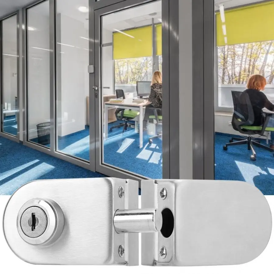 cerradura puerta Stainless Steel Double Glass Door Lock Latch with Keys for Home Security Accessories 188A Glass Door Lock