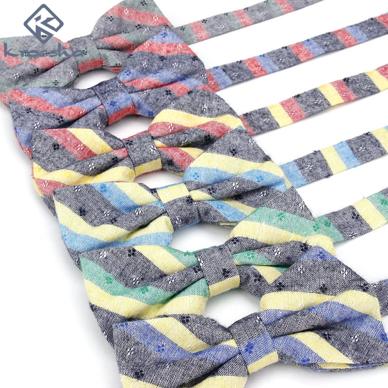 2017 Фирменная Новинка Для мужчин галстук бабочка в полоску Стиль Хлопок Боути