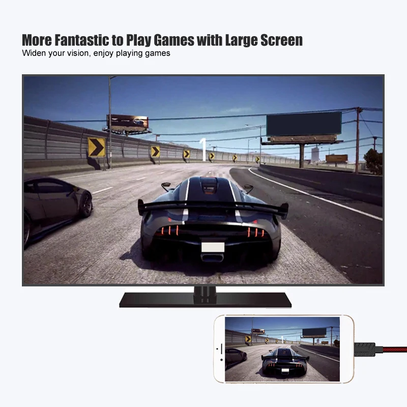 Конвертер USB в HDMI для Apple Lightning кабель MirrorCast iPhone X 8 7 6S 5 iPad Pro Air TV цифровой av