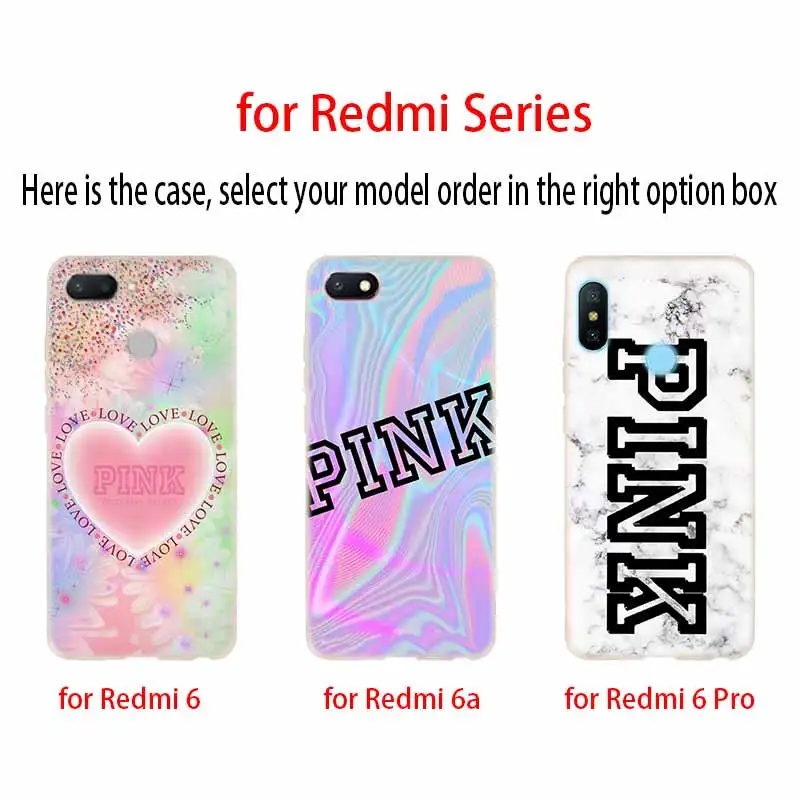 Розовый прозрачный силиконовый чехол для Xiaomi Redmi 9A 8A 7A 6A 9AT Note 9 8 7 6 5 Pro 8T 9S Чехлы