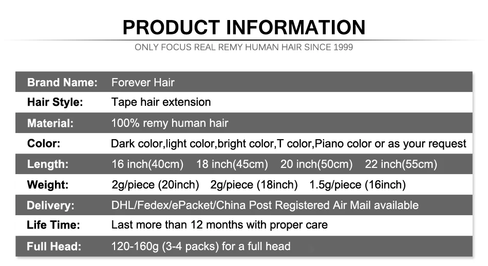 FOREVER HAIR Tape In человеческие волосы для наращивания 14, 16, 18, 20 искусственные волосы одинаковой направленности волос на Клейкой Ленте ПУ кожи Weft невидимые 20 шт