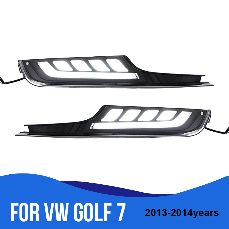 ROADOT дневные ходовые огни для vw golf 7 2013 2014 Led DRL Противотуманные фары автомобильные