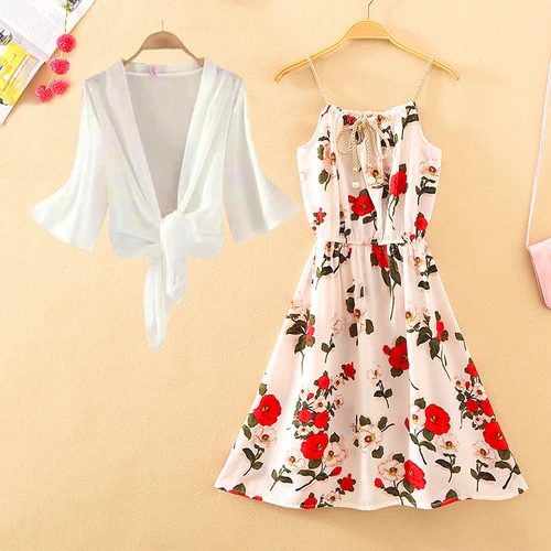 QR Sleeveless Bandage Summer Dress Women 2019 Sexy Mini A Line Party Female Casual Slim Print Vacation Boho Beach Dresses | Женская