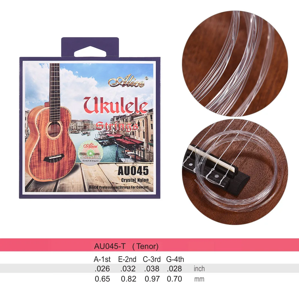 for Tenor Ukulele Алиса AU045 серии 4 шт./компл. Струны для укулеле набор(A-E-C-G) нейлоновые Уке Струны для баритона укулеле - Цвет: for Tenor Ukulele