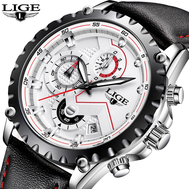 Часы мужские Роскошные брендовые модные деловые кварцевые с секундомером