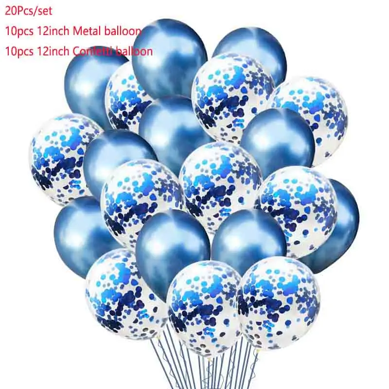 Metal confetti BL 20 шт./лот, зеленые шары, металлические шары на день рождения, свадьбу, воздушный шар "Конфетти", украшение для дня рождения, для детей, взрослых, шары из латекса 7MZ - Цвет: Metal confetti BL