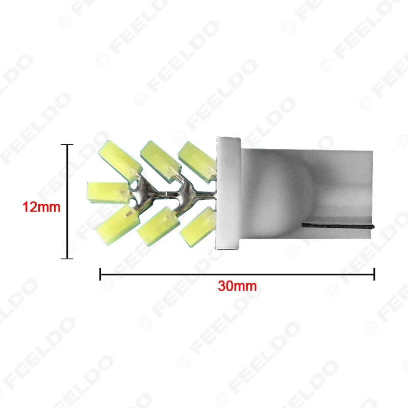 FEELDO 50 шт. белый автомобиль T10 194 W5W COB 7SMD авто светодиодные огни дерево формы