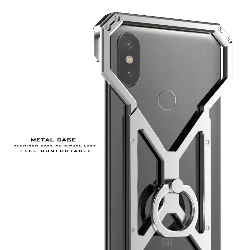 Металлический Чехол Super Hero для Xiaomi mi 9 8 Se Lite mi 6x 5x 5S Plus 6 5 Red mi Note 4x чехол с кольцом-пауком для телефона - Цвет: silver ring
